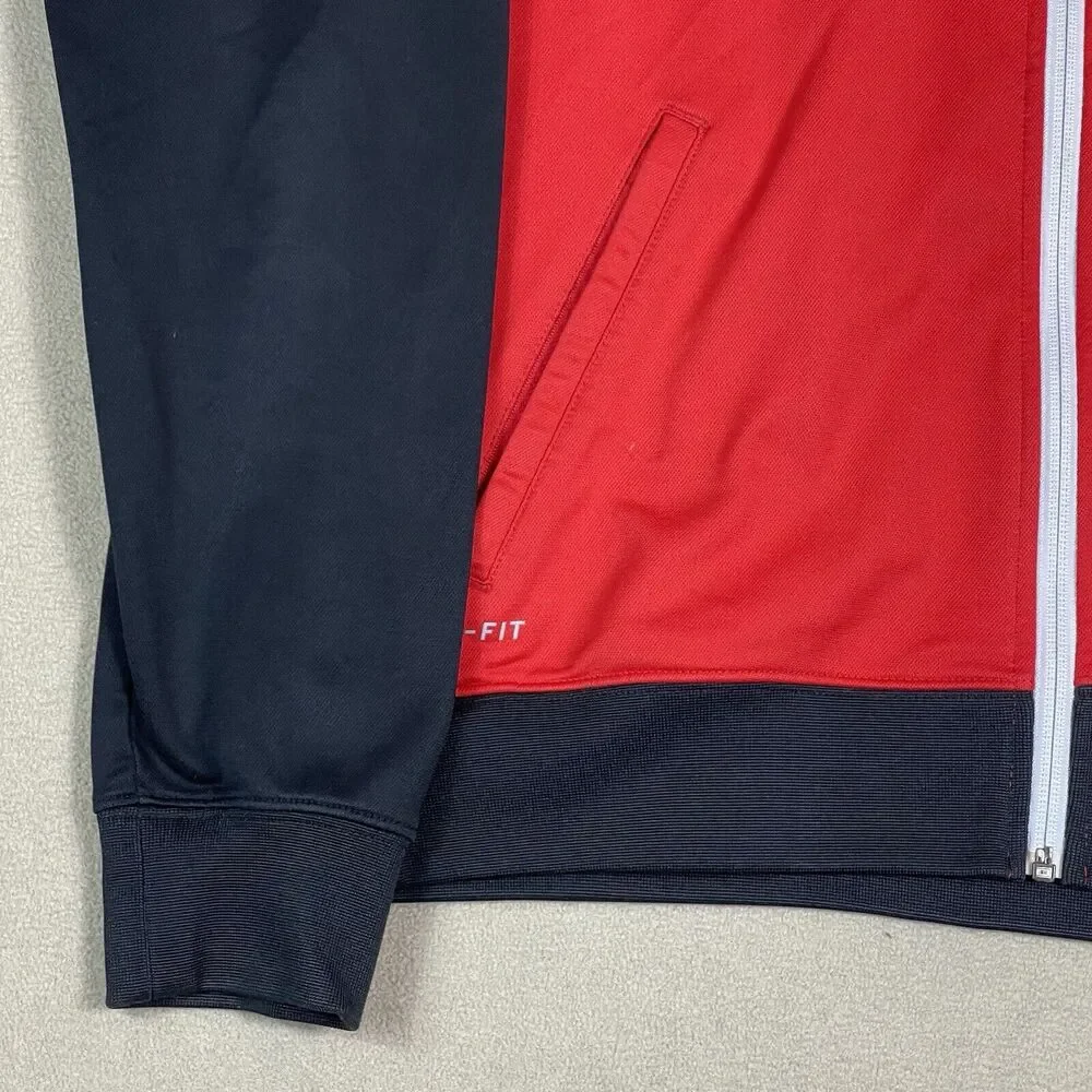 Nike Track Jacket‎ Mens Medium Red Black LeBron James Lion Forged Swoosh Hoodie